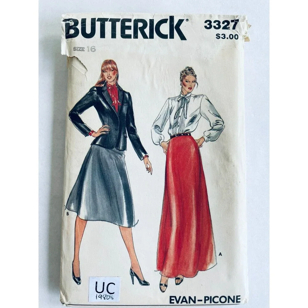Vintage Butterick 3327 Misses Evan-Picone Sewing Pattern Sz 16 UNCUT 1980